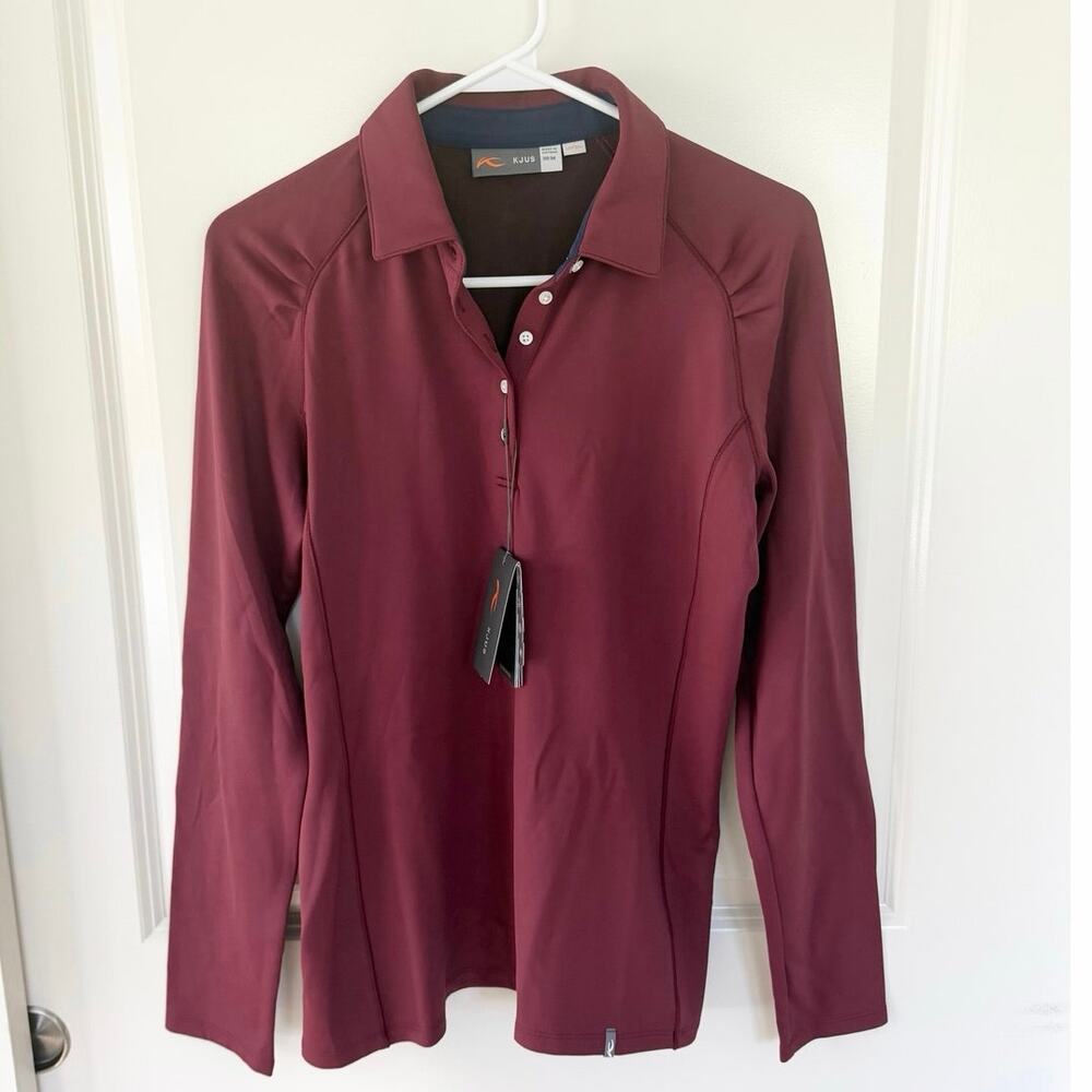 NWT KJUS Shasta Quarter Button Polo Crimson Red 38 Medium
